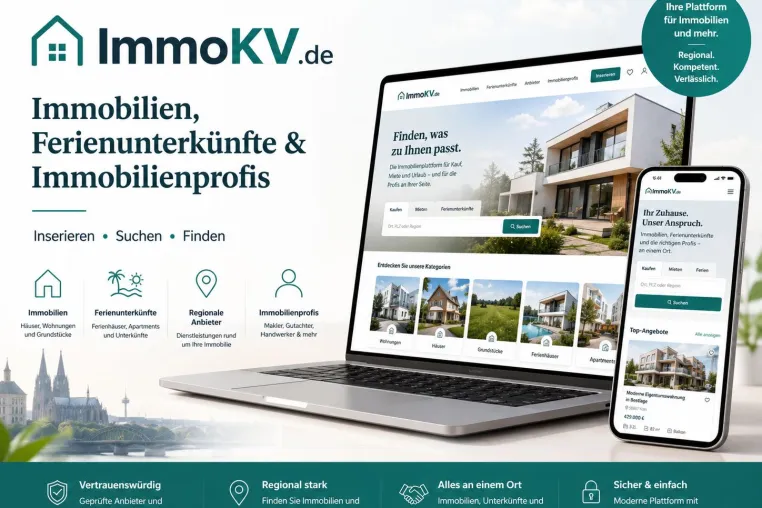 Bild: ImmoKV.de verbindet Immobilien, Ferienunterkünfte und regionale Immobilienprofis