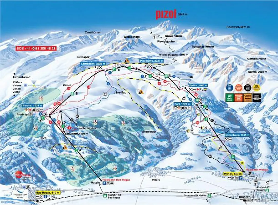 Das Skigebiet Pizol steht für Skifahren, Snowboarding und Rodeln in den Skiferien.