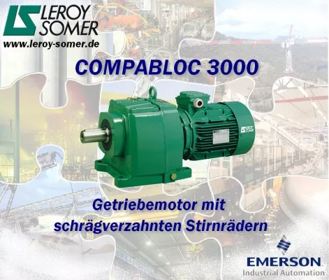 Bild: COMPABLOC 3000 - Getriebemotor mit schrägverzahnten Stirnrädern von LEROY SOMER