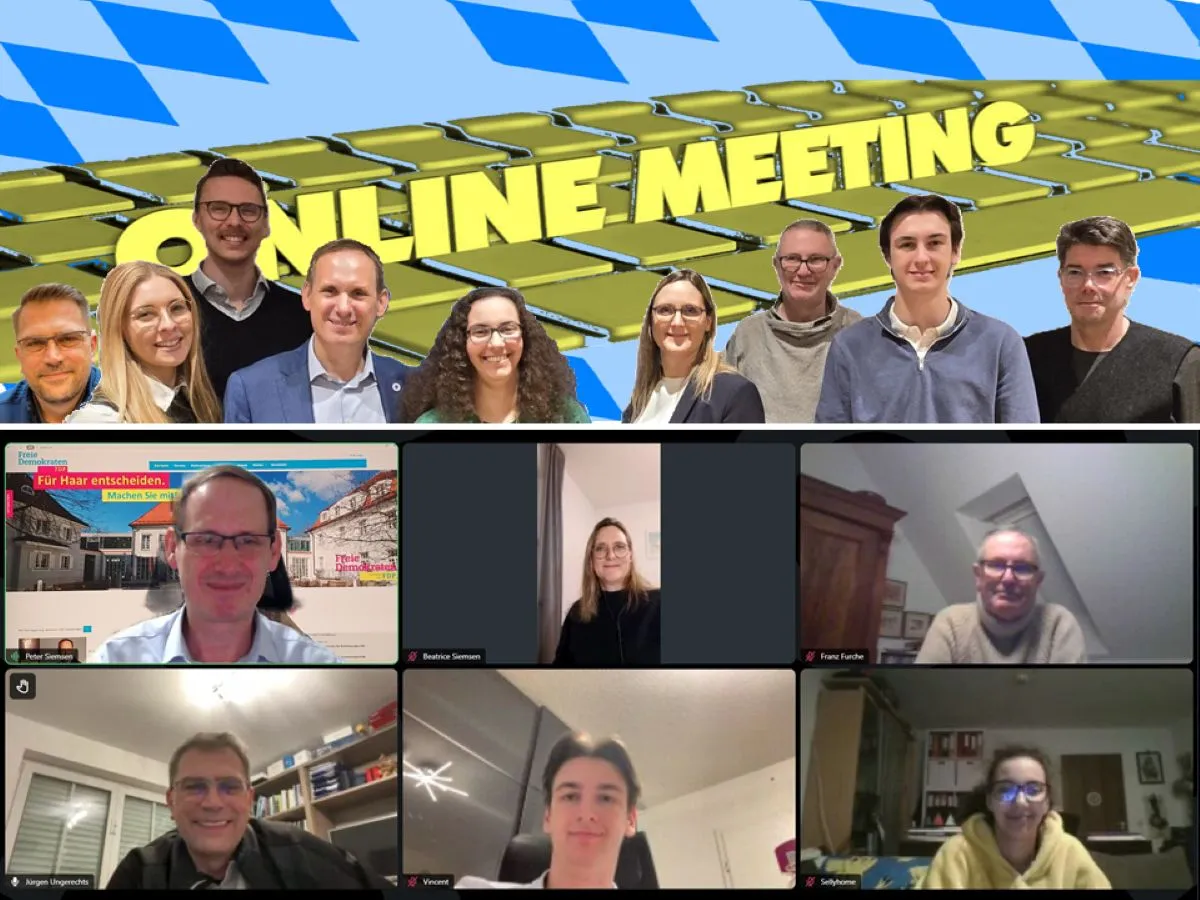 Online für das Gemeinwohl: Am Kandidatenforum der FDP war man sich einig, was für Haar wichtig ist. (© FDP Haar)