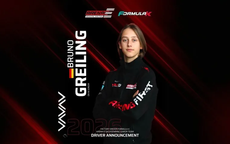 Bild: Nachwuchsrennfahrer Bruno Greiling wird Werksfahrer im Arena E Sachsenring Junior Team
