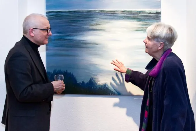 Seidenmalerei von Britte Hiss zum Thema "BLAU" in der DomGalerie Bild: Seidenmalerei von Britte Hiss zum Thema "BLAU" in der DomGalerie