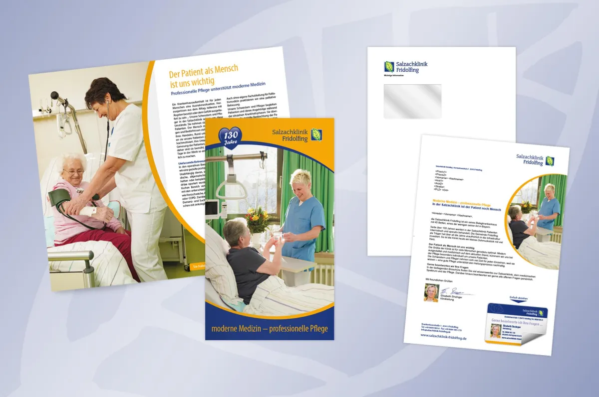 Imagebroschüre und Mailing der Salzachklinik Fridolfing