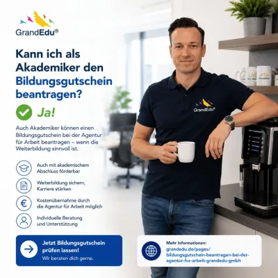 Bild: Bildungsgutschein auch für Akademiker möglich: GrandEdu informiert über geförderte Weiterbildung mit MBA