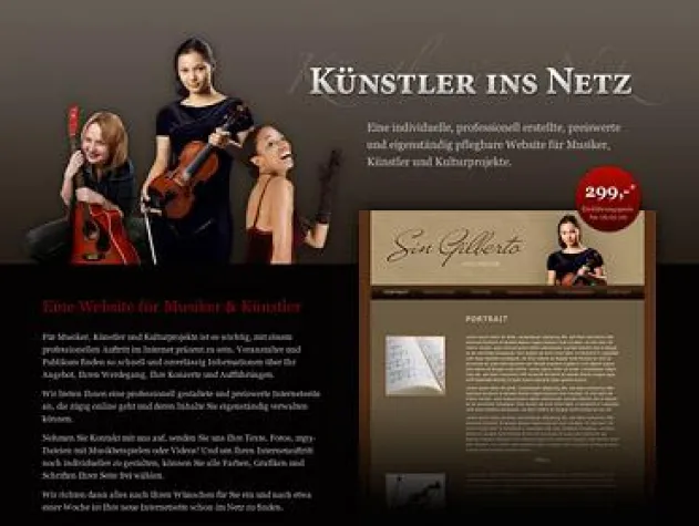 Bild: Endlich günstige Websites - Künstler ins Netz