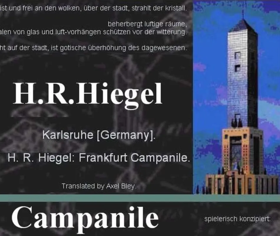 Modell Campanile Frankfurt, Architekt H.R.Hiegel, Sieg im Zwischenstopp