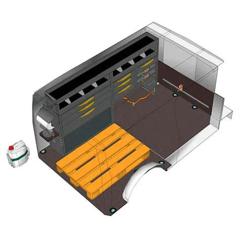Bild: Modularität: Die Fahrzeugeinrichtung mit dem System von StoreVan in einem Mercedes Benz Vito Long L1LH1