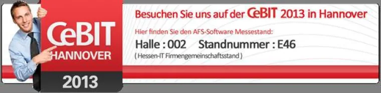 Cebit, nicht ohne AFS-Software Bild: Cebit, nicht ohne AFS-Software
