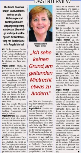 Bild: „Kein Grund, am geltenden Mietrecht etwas zu ändern“