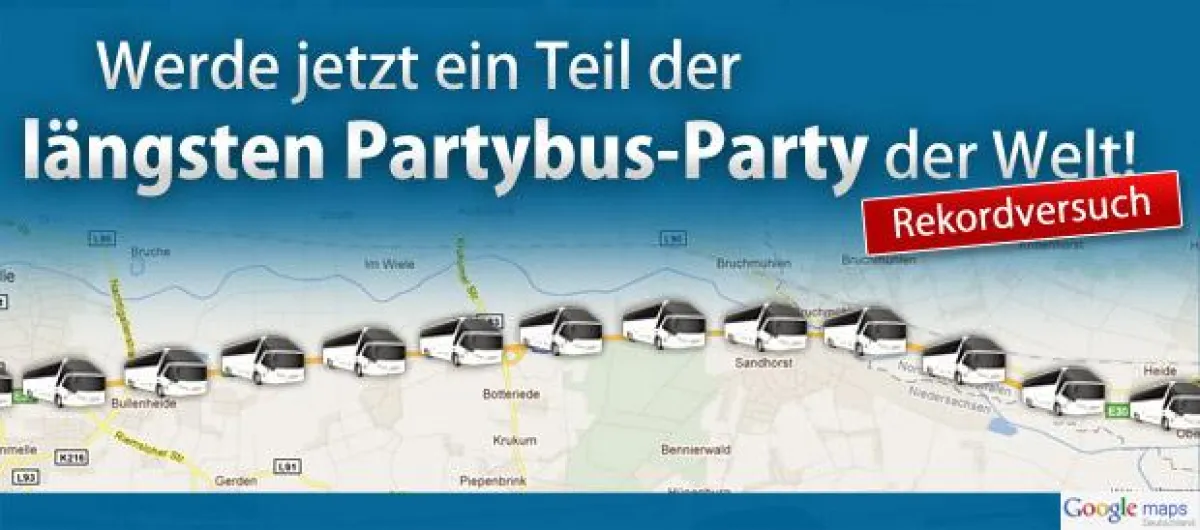 Rekordversuch: Die längste Partybus-Party der Welt!