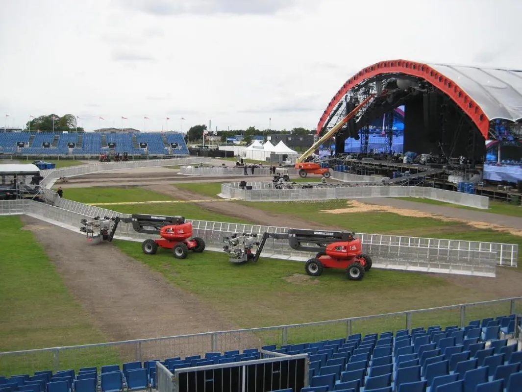 eps mit GIGS Bühnenbarrikaden bei Coldplay in Herning, Dänemark
