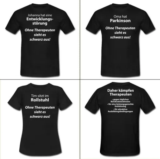 Bild: Bund vereinter Therapeuten e.V. : T-Shirt-Aktion 'Ohne Therapeuten sieht es schwarz aus'