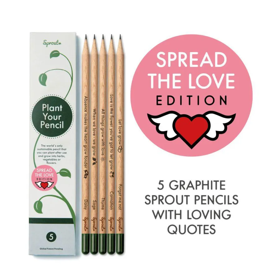 Spread The Love Stifte von Sprout mit eingravierter Liebesbotschaft