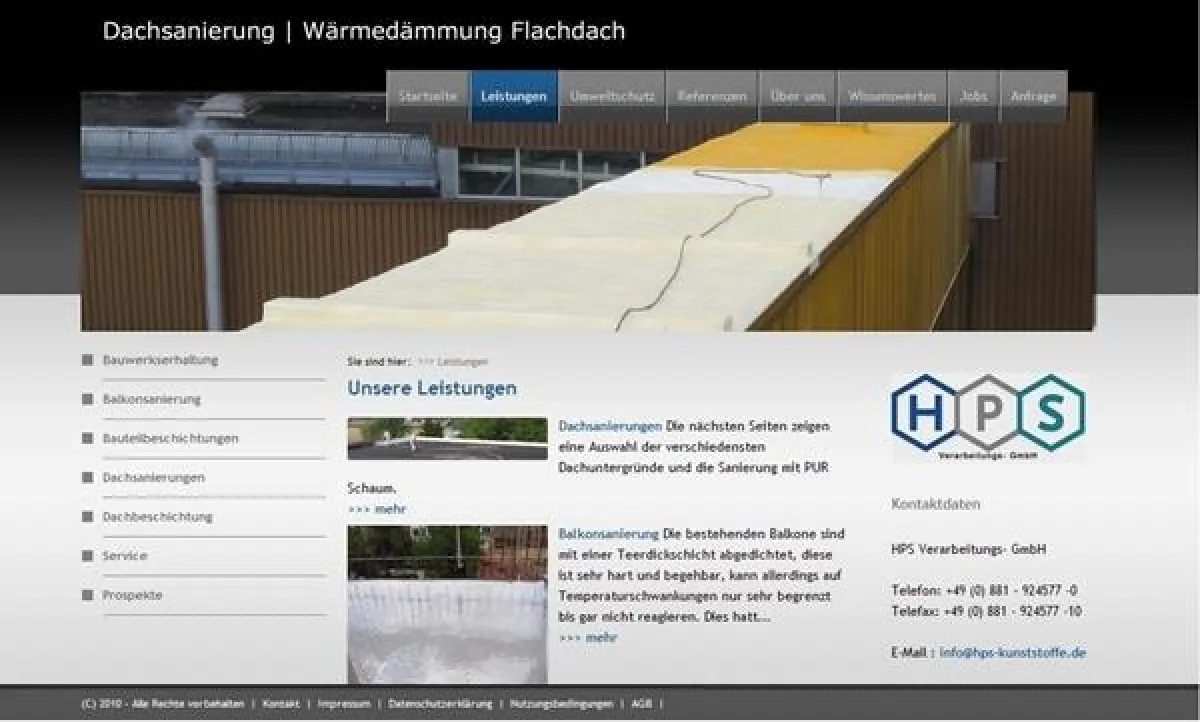 Auszug aus der neuen Website
