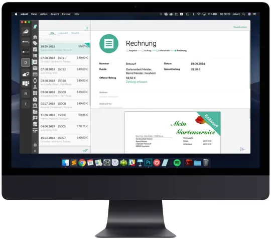 Bild: Rechnungsprogramm nach dem Baukasten-System