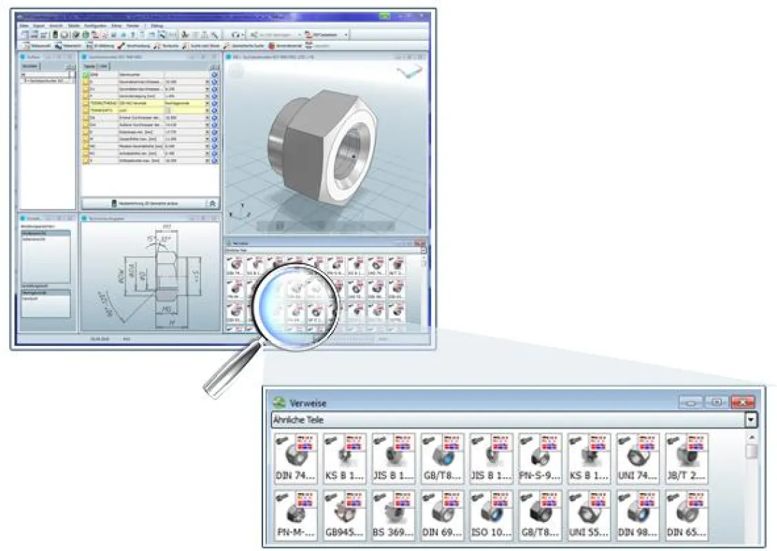 Die Geometrische Ähnlichkeitssuche wird in PARTsolutions V9.02 automatisch im Hintergrund gestartet.