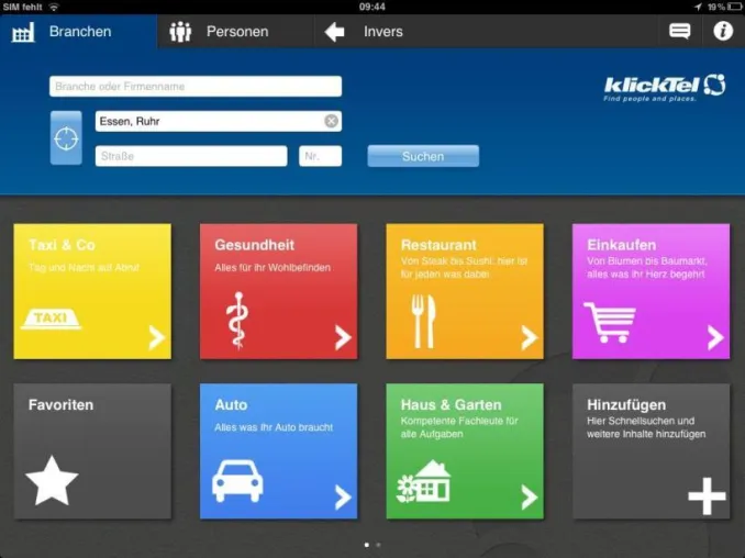 Bild: telegate bringt Lokale Suche auf das iPad