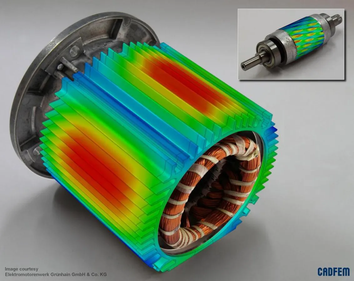 ANSYS bei der Entwicklung elektrischer Antriebe (Bilder: Elektromotorenwerk Grünhain; Collage: Jan-Stefan Knick)