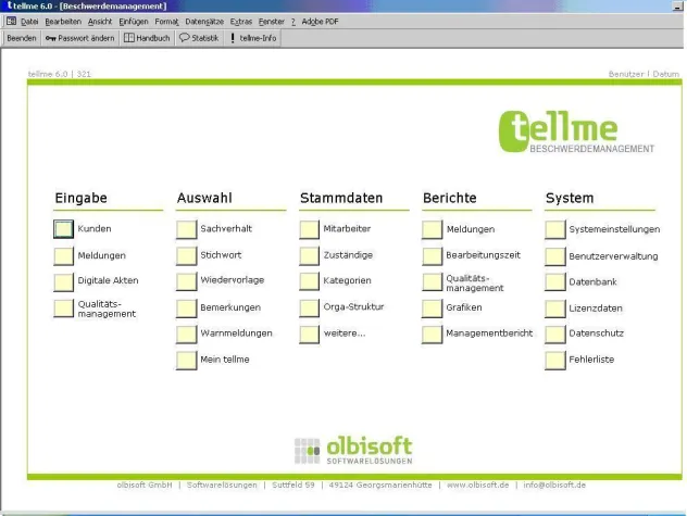 Bild: olbisoft GmbH stellt neue Version 6.0 der Beschwerdemanagement-Software tellme vor