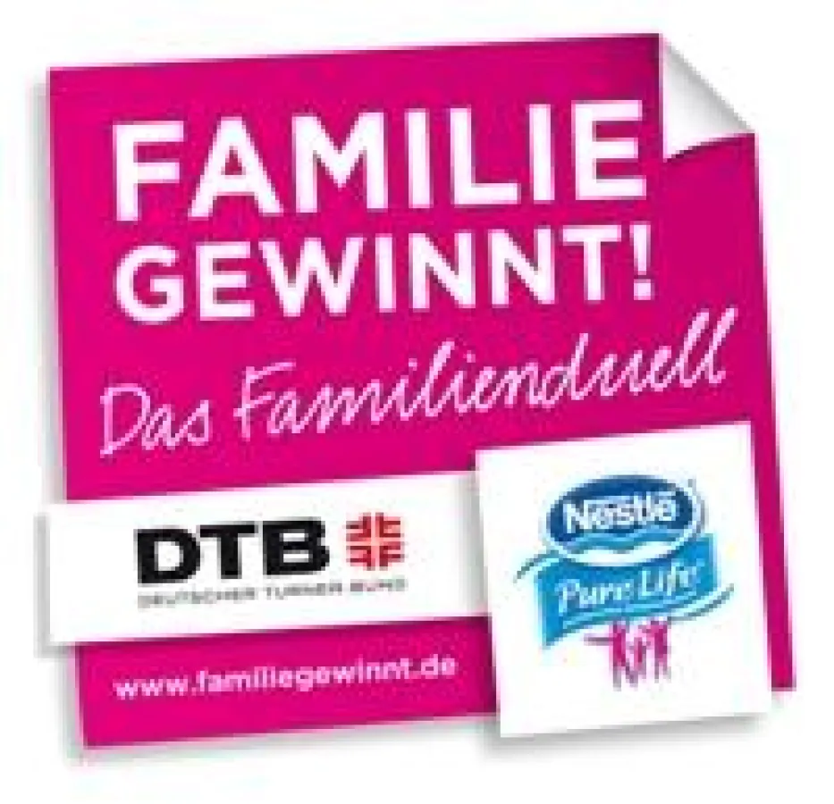 Familie gewinnt! Das Familienduell von Nestlé Pure Life und dem Deutschen Turner-Bund