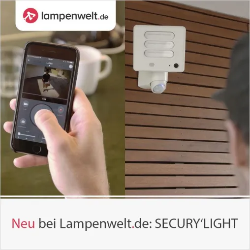 LED-Außenwandleuchten SECURY‘LIGHT von Lutec mit integrierter Kamera jetzt bei Lampenwelt.de erhältlich Bild: LED-Außenwandleuchten SECURY‘LIGHT von Lutec mit integrierter Kamera jetzt bei Lampenwelt.de erhältlich