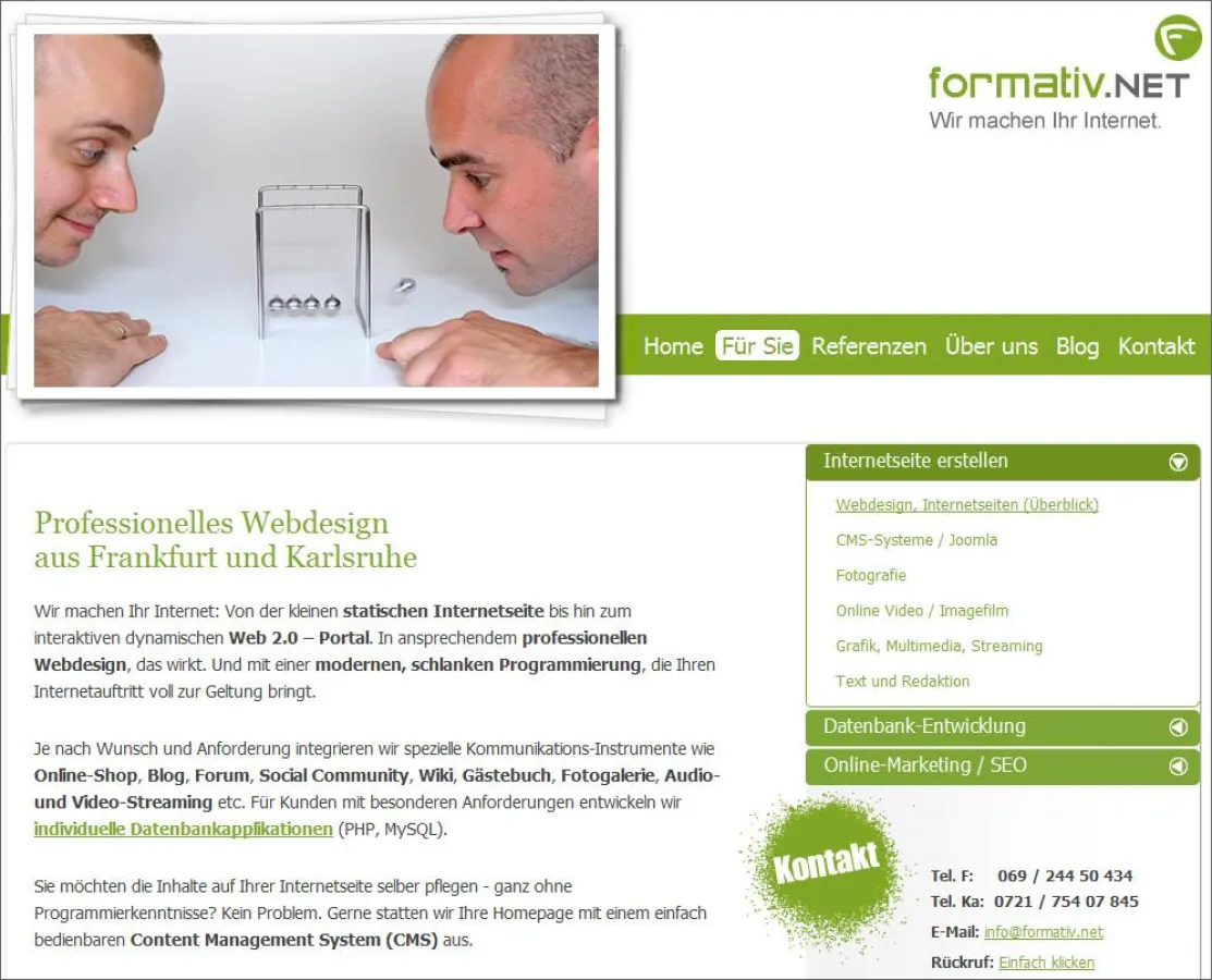 Webdesign Agentur formativ.net zeigt auf der neuen Homepage auch Einblicke in den Agenturalltag