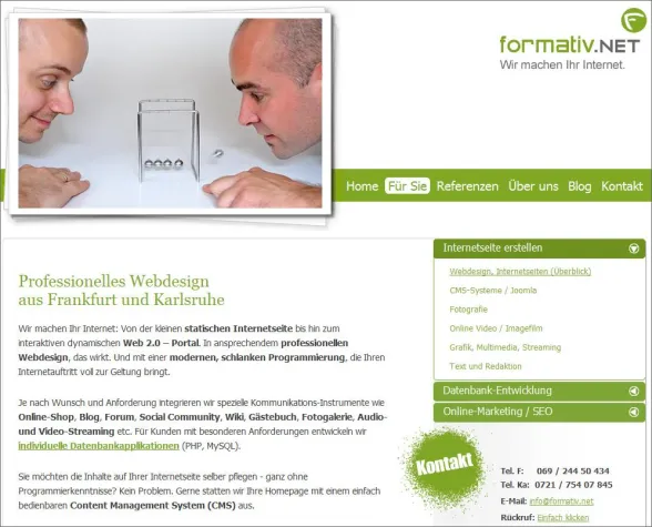 Bild: Webdesign Frankfurt: Neue Agentur-Homepage von formativ