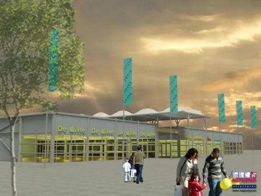 Bild: Neptunus baut riesige temporäre Ladenfläche nach Großbrand