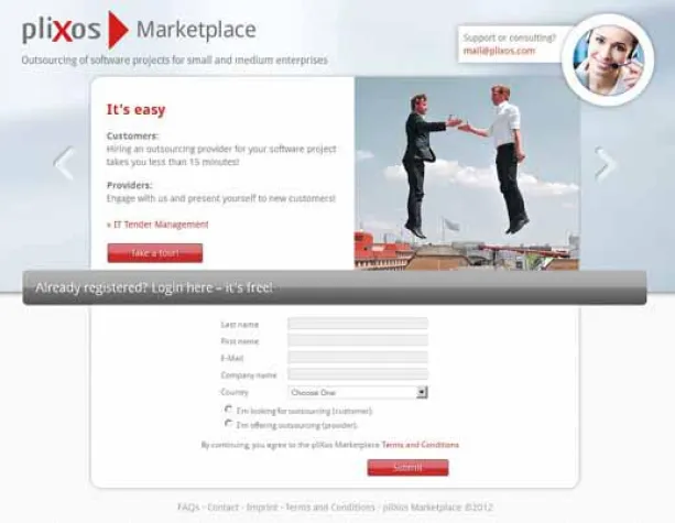 Marktplatz für SW-Projekte – das Angebot findet Anklang und wird ausgebaut Bild: Marktplatz für SW-Projekte – das Angebot findet Anklang und wird ausgebaut