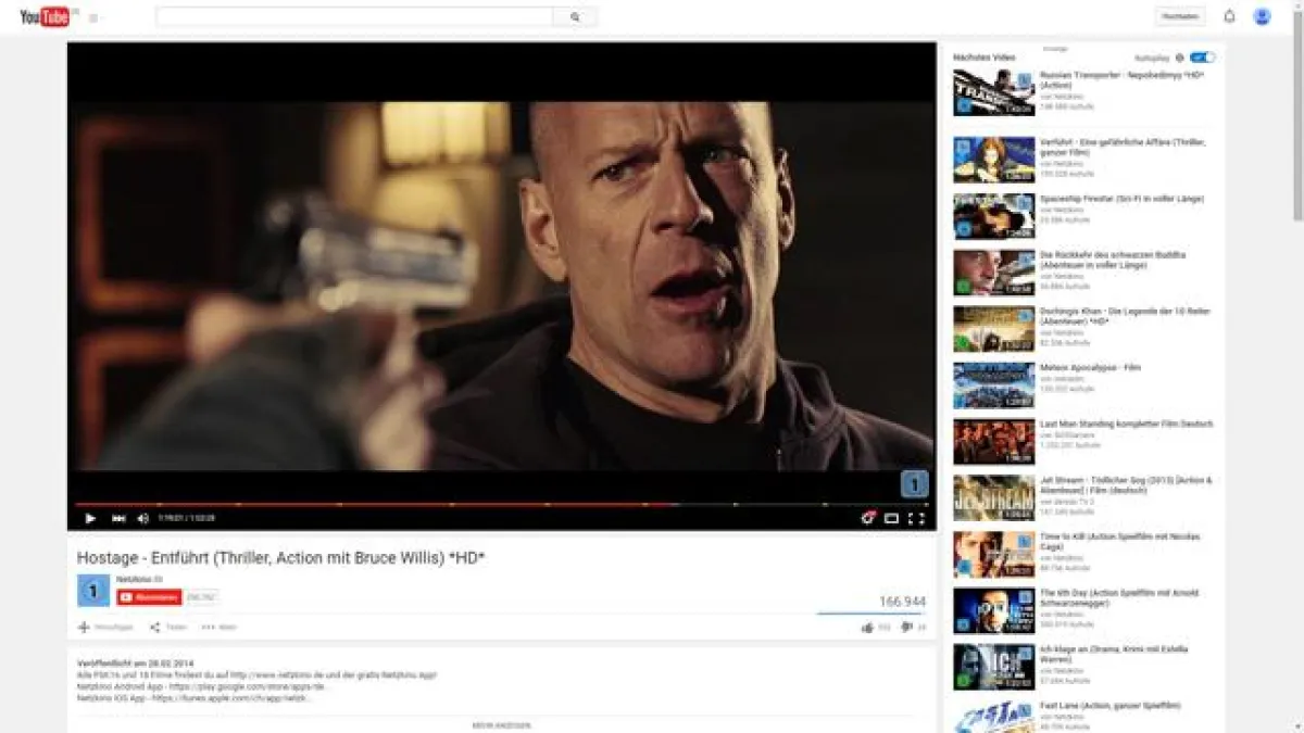 Netzkino ist der größte deutschsprachige Spielfilmkanal auf Youtube.