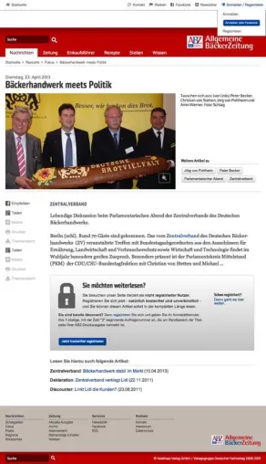 Bild: Relaunch ABZonline – ipunkt Business Solutions OHG modernisiert Fachportal der Allgemeinen Bäckerzeitung