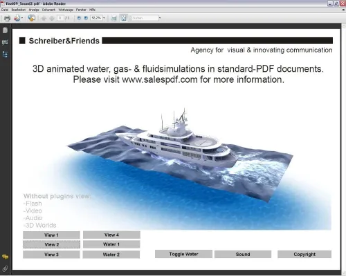 Bild: Nominiert für beste interaktive Präsentation: Nominiert: 3D-PDF animated Watersimulation & Rich Media Content