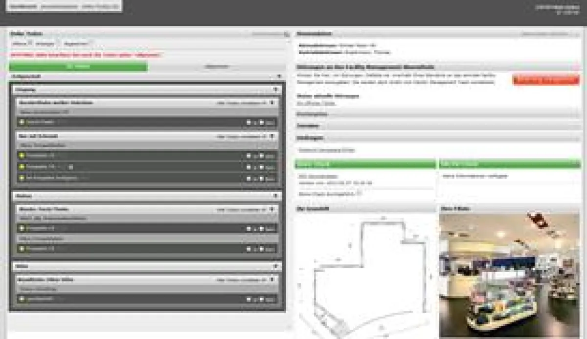 Visual Storemanager: Dashboard Filiale