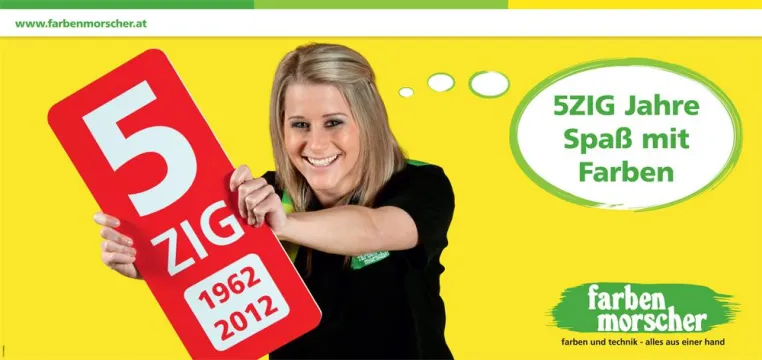 5ZIG Jahre Farben Morscher: Gewinnspiel mit starken Preisen im Gesamtwert von 16.000 Euro Bild: 5ZIG Jahre Farben Morscher: Gewinnspiel mit starken Preisen im Gesamtwert von 16.000 Euro