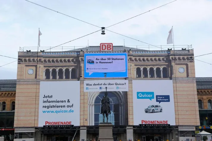 Bild: Social Media Kampagne am Hauptbahnhof in Hannover
