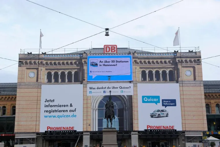 Bild: Social Media Kampagne am Hauptbahnhof in Hannover