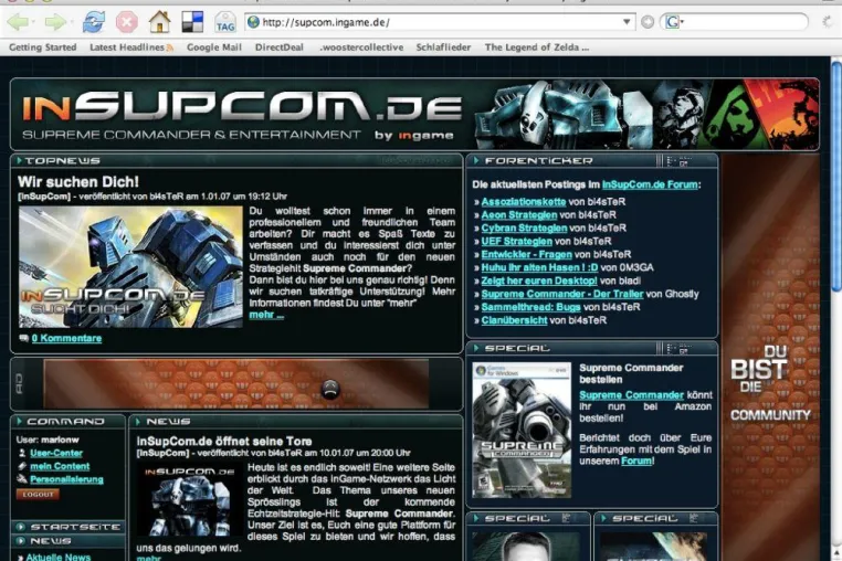 Bild: ingame startet eigene Communityseite inSupCom.de zu Supreme Commander