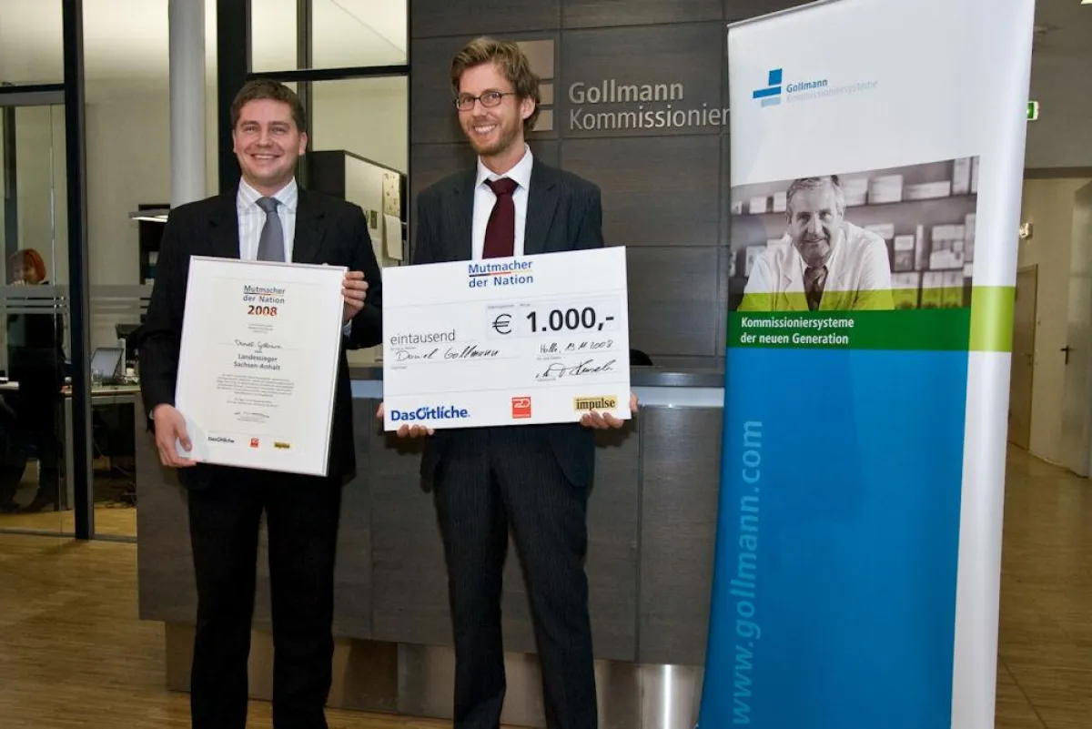 Daniel Gollmann bei der Preisübergabe