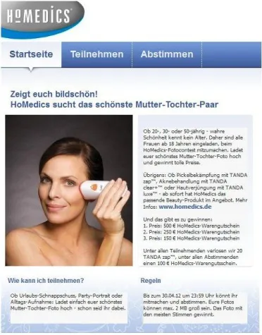 Bild: HoMedics ruft auf zum Facebook-Fotocontest