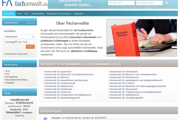 Bild: Fachanwalt.de: Neues Fachanwaltsverzeichnis bietet passgenaue Vermittlung von Fachanwälten
