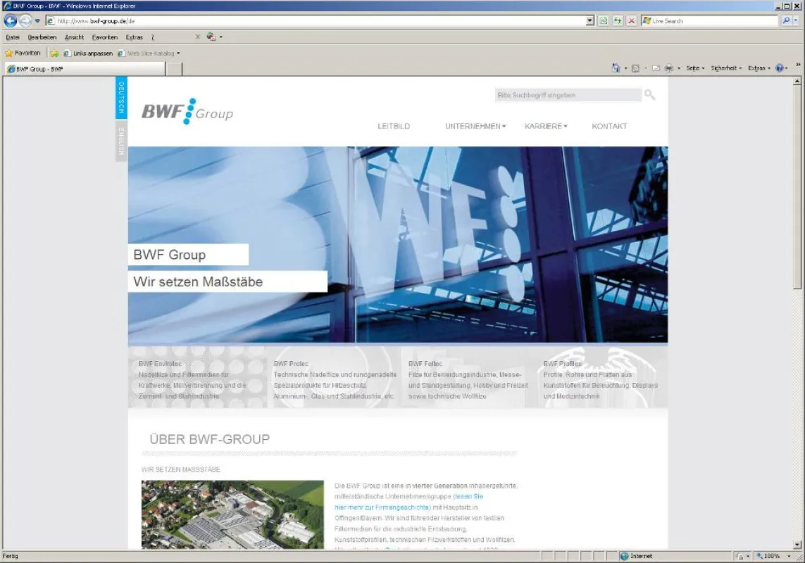 Neue Website der BWF Group
