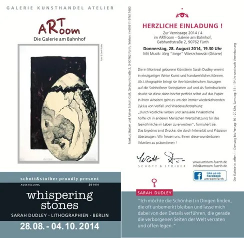 Bild: Ausstellung "whispering stones" - Sarah Dudley