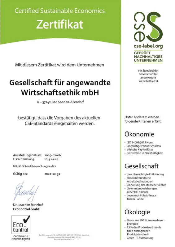 CSE-Zertifikat der GfAW