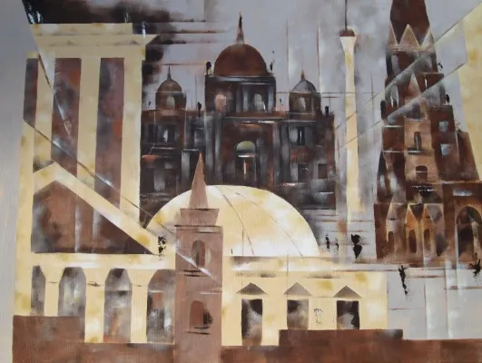 Bild: Hannelore Schleyer stellt in der Galerie Artodrome Berlin ihre Acrylbilder aus.