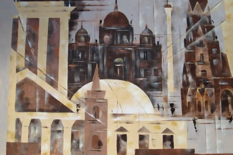 Bild: Hannelore Schleyer stellt in der Galerie Artodrome Berlin ihre Acrylbilder aus.