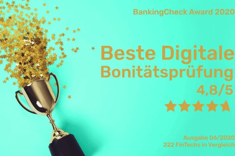 Bild: bonify als „Beste Digitale Bonitätsprüfung 2020” ausgezeichnet