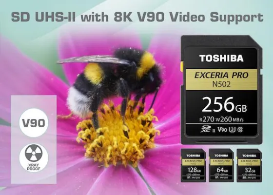 Bild: Toshiba Memory Europe kündigt mit der N502 UHS-II EXCERIA PRO neue SD-Karten mit 270MB/s an