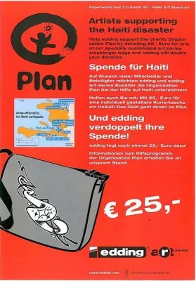 Bild: edding unterstützt die Organisation Plan bei der Hilfe für die Erdbebenopfer auf Haiti