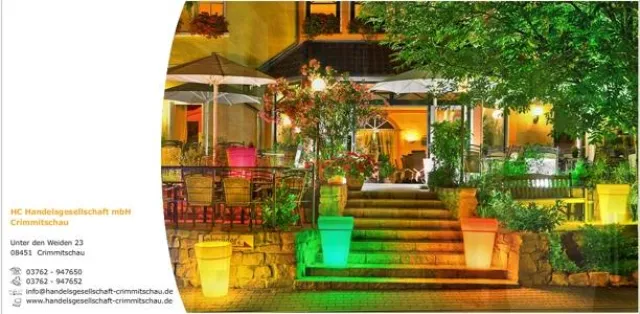 Beleuchtete Blumentöpfe setzen Akzente in der dunklen Jahreszeit Bild: Beleuchtete Blumentöpfe setzen Akzente in der dunklen Jahreszeit