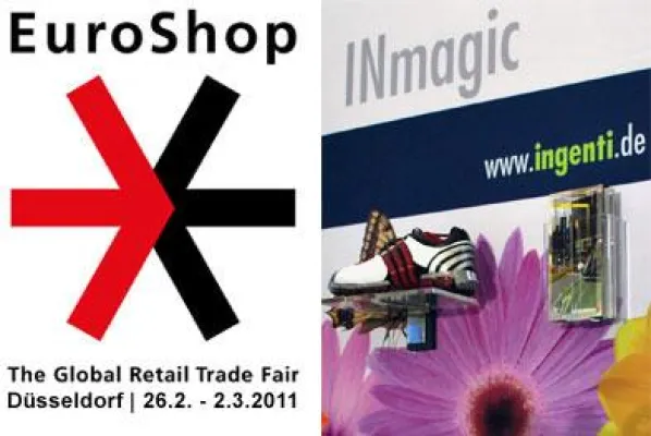 Bild: INGENTI präsentiert auf der EuroShop 2011 neues Wandsystem mit Magnethaltetechnik.